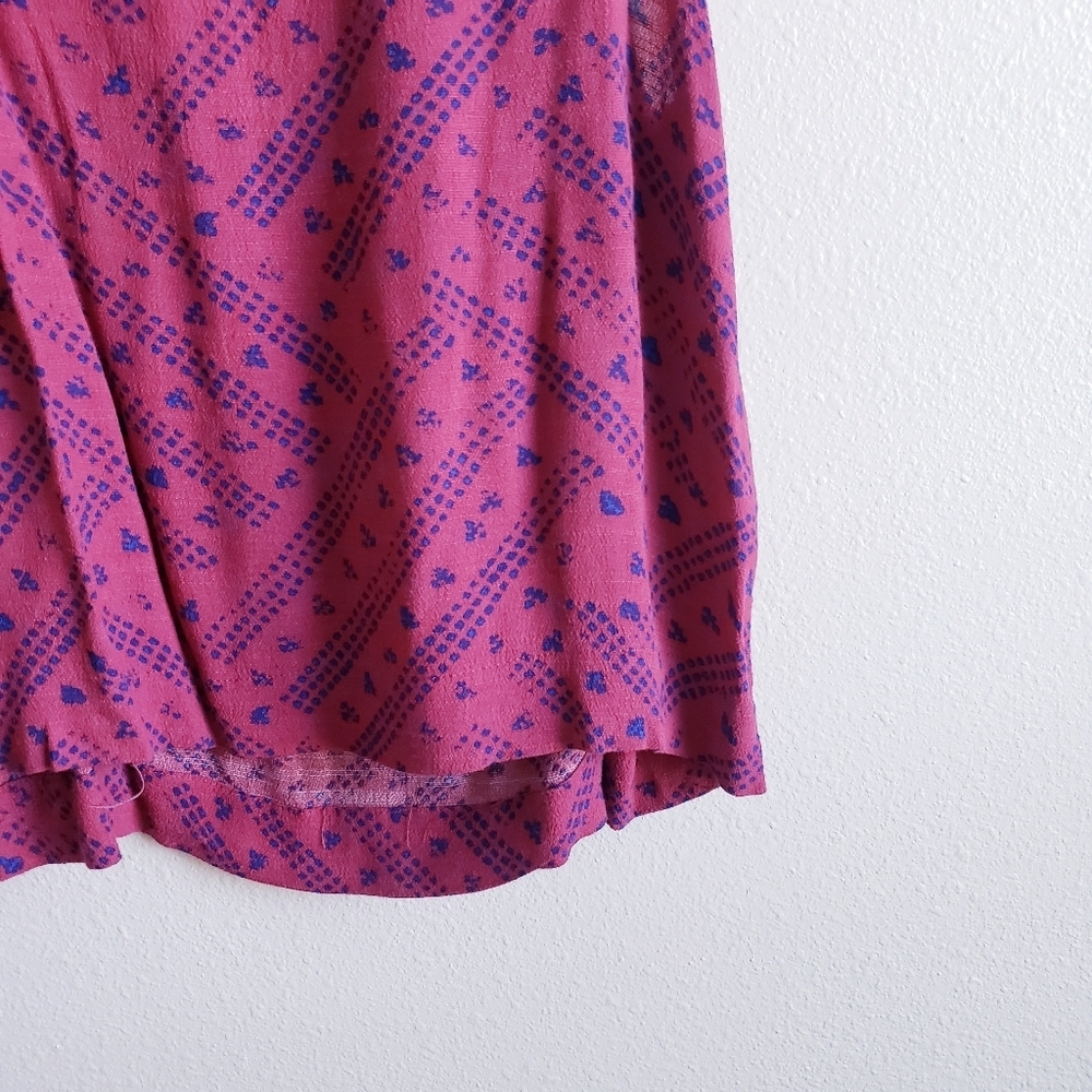 Free People Look Through Pink Fruit Punch Combo Crinkle Bohemian Top - Picture 5 of 9